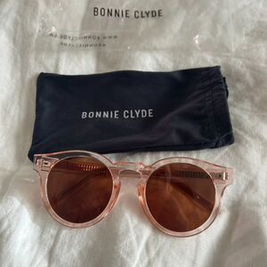 Bonnie Clyde Pink Transparent Brown Lens Sunglasses